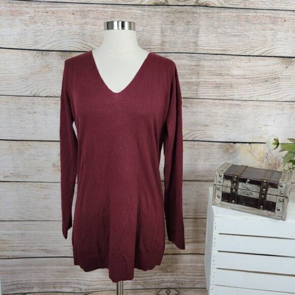 NWT Vimmia Shavasana Reversible‎ Sweater Color Burgundy Red Size Large